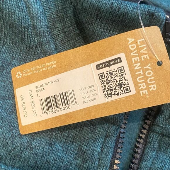 NWT Eddie Bauer WR Radiator Vest Teal Large - Picture 4 of 4